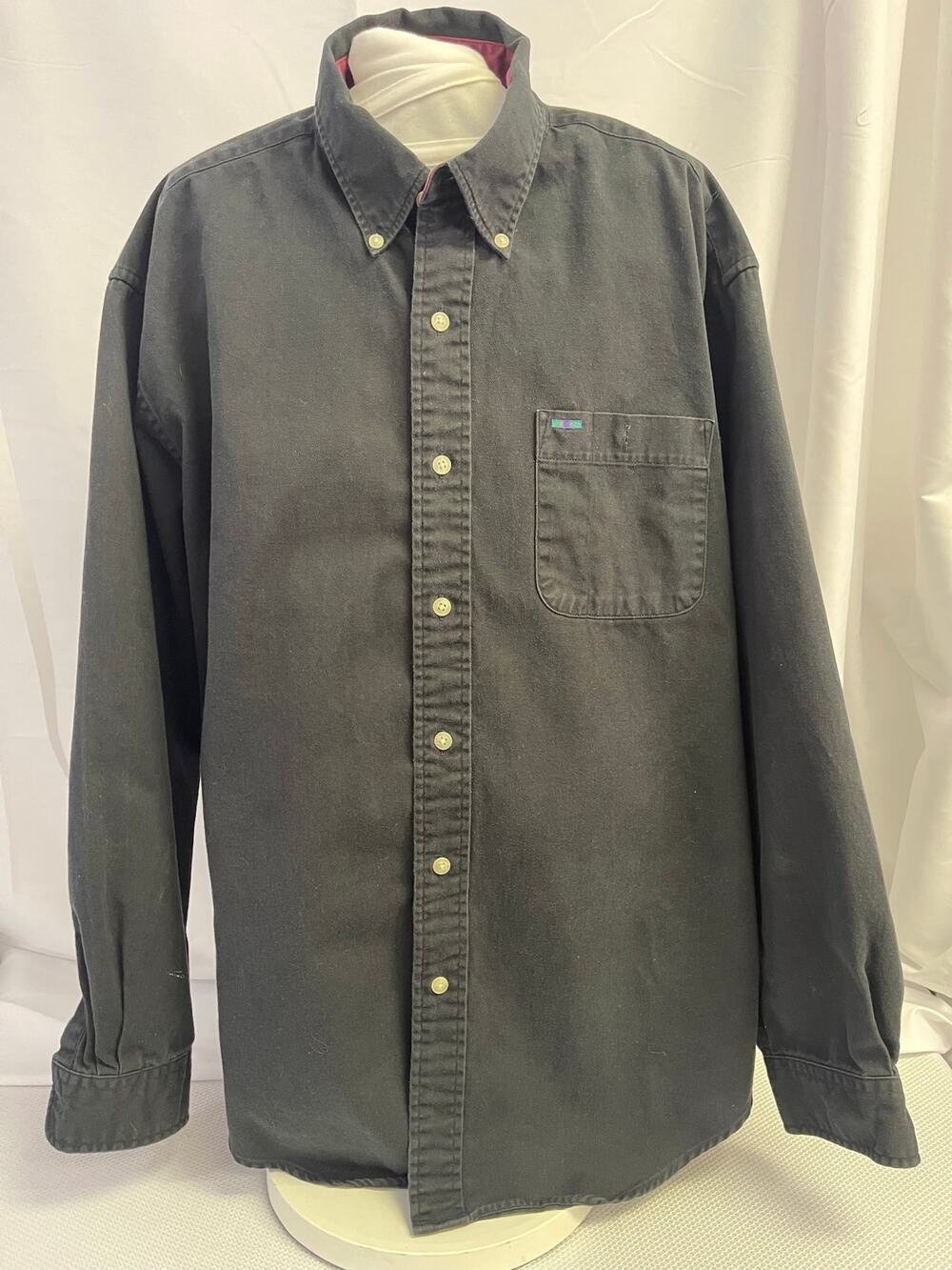 Vintage 90s Alexander Julian Colours Black Cotton Shirt Jacket Mens L